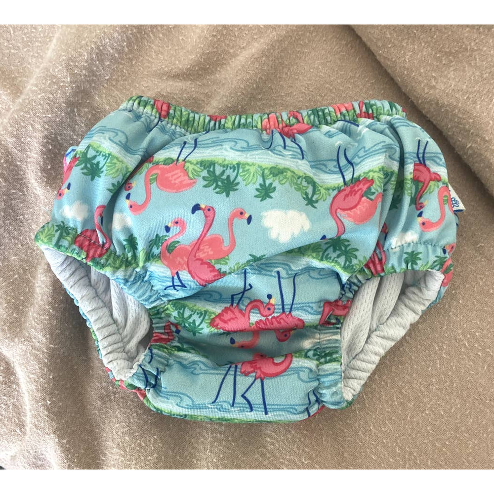 Ruffle Swim Diaper with Flamingos UPF 50+ by iPlay (6 months)